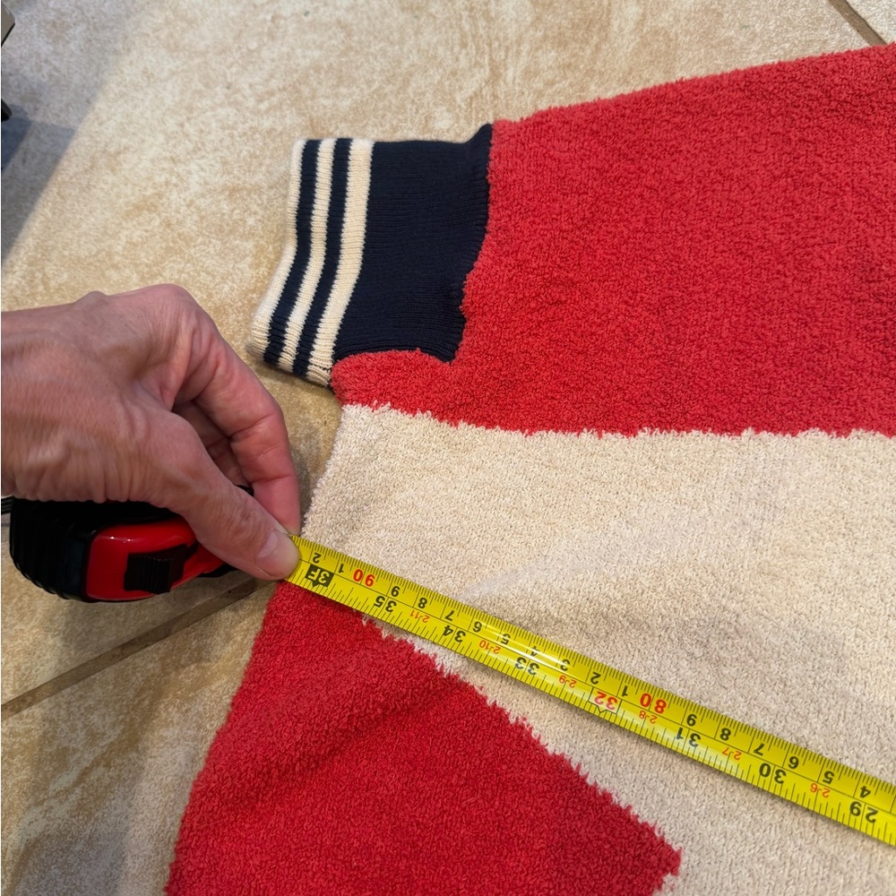Free People Red and Cream Star oversized sweater Hoodie - Picture 5 of 6